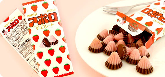 Meiji Apollo strawberry chocolate 明治阿波蘿草苺朱古力